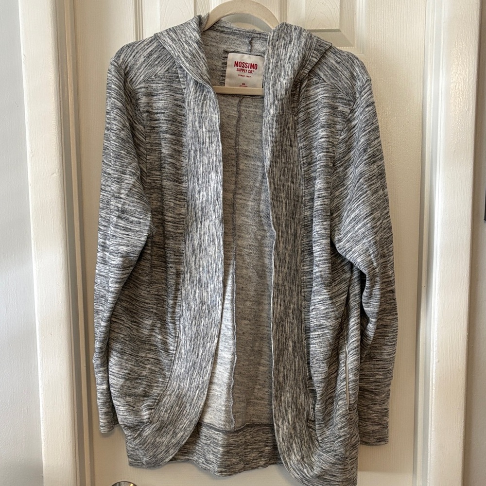 Mossimo Supply Co. Heathered Gray marled cocoon Cardigan sweater hoodie XXL